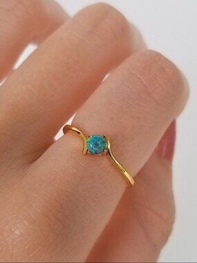 Opal Stone Set on Gold Band